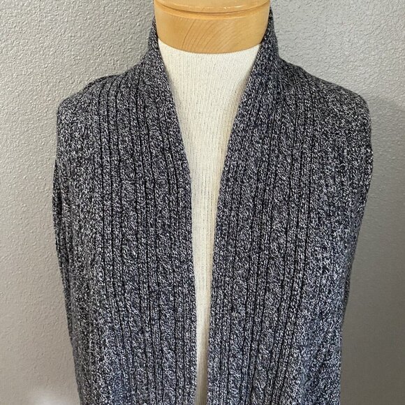 Kim Rogers Cardigan Sweater Women’s Size Small Open Front Black White - Picture 2 of 7